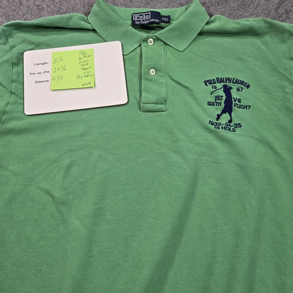 Polo By Ralph Lauren Polo Shirt Mens 2XL Green Golf Logo Casual Short Sleeve